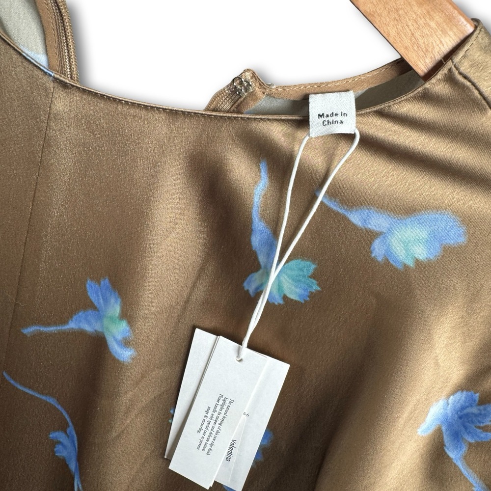 $495 Vince Womens Valentina Sea Carnation Cap Sleeve Long Dress Sz 6 - Picture 4 of 8